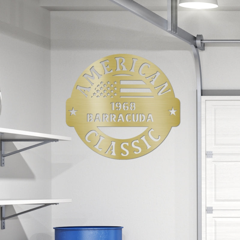 Personalized American Classic Car Metal Garage Sign