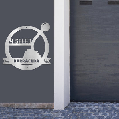Personalized 4 Speed Metal Garage or Man Cave Sign