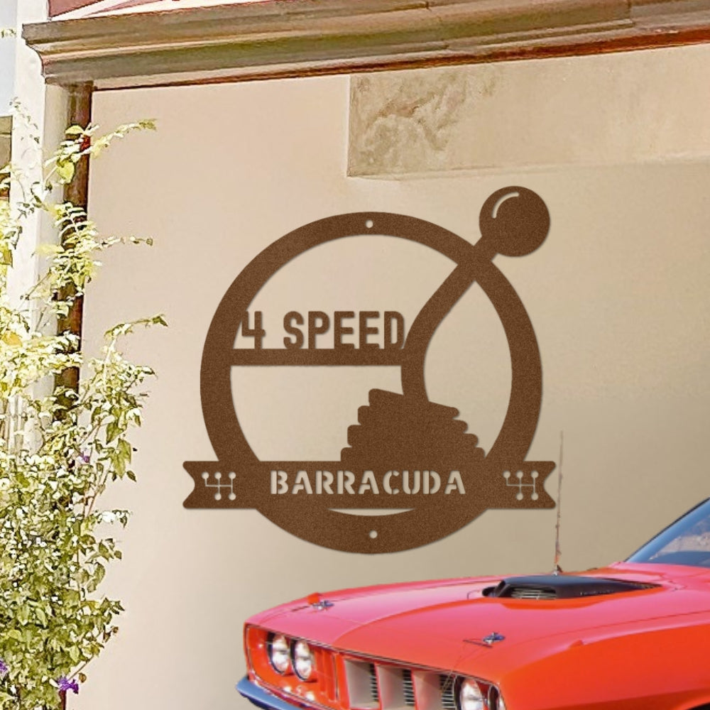 Personalized 4 Speed Metal Garage or Man Cave Sign
