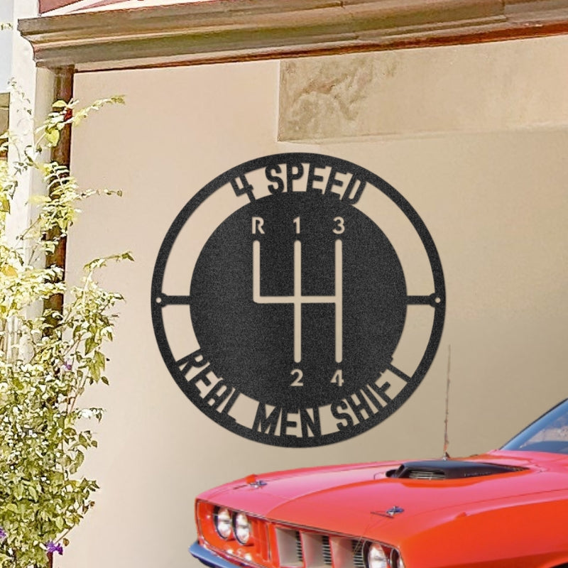 Metal 4-SPEED Sign for the Garage or Man Cave