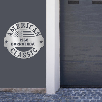 Personalized American Classic Car Metal Garage Sign