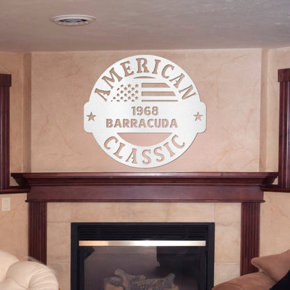 Personalized American Classic Car Metal Garage Sign