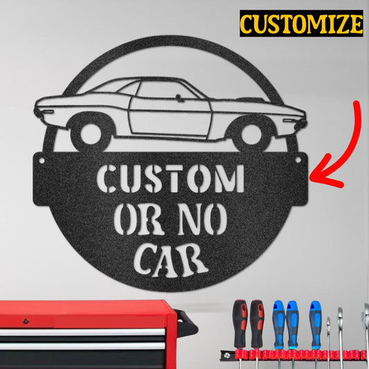 Personalized Classic Car Garage or Man Cave Steel Sign