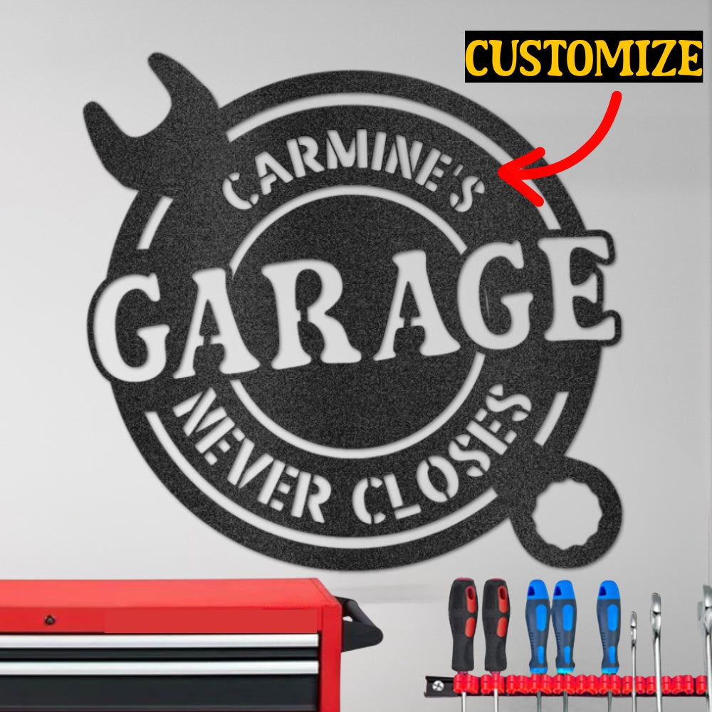 Garage Sign Made of Steel (Personalization)
