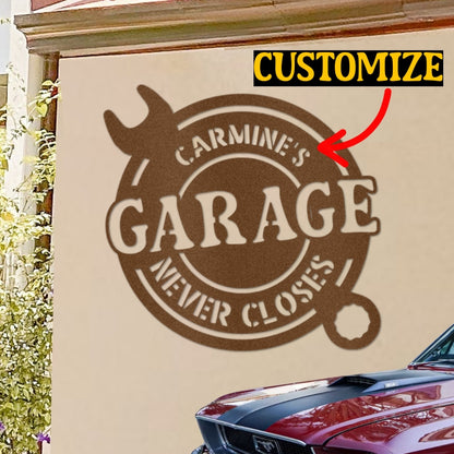 Garage Sign Made of Steel (Personalization)