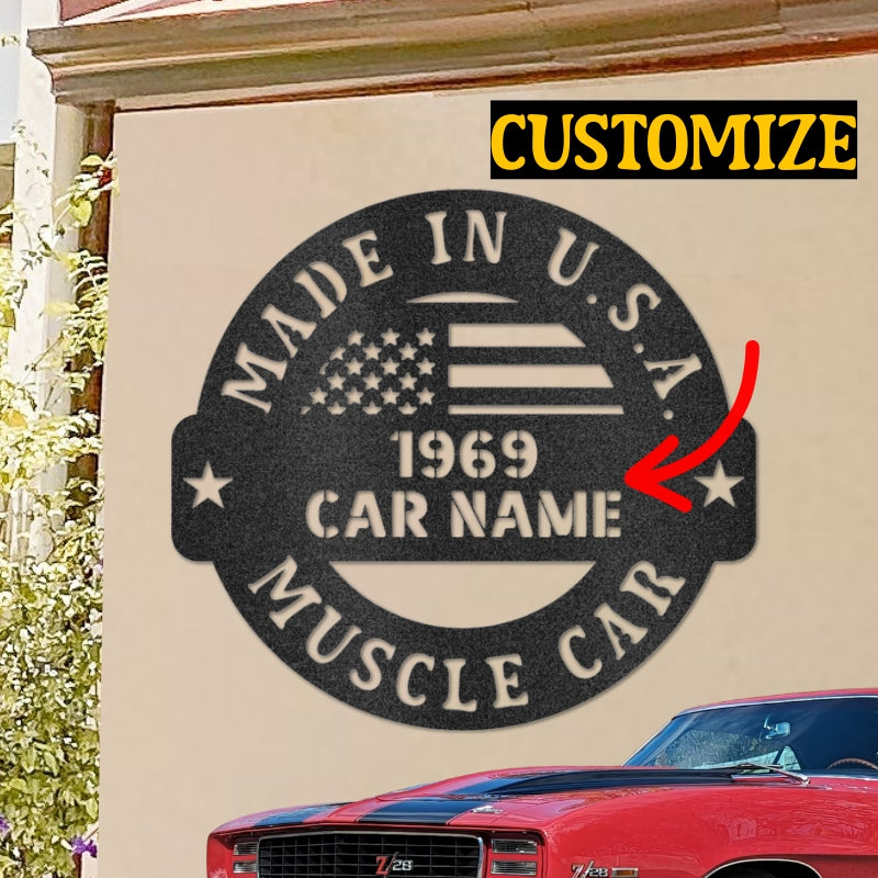 Muscle Car Steel Sign for Garage or Man Cave