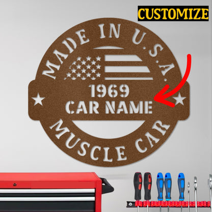 Muscle Car Steel Sign for Garage or Man Cave