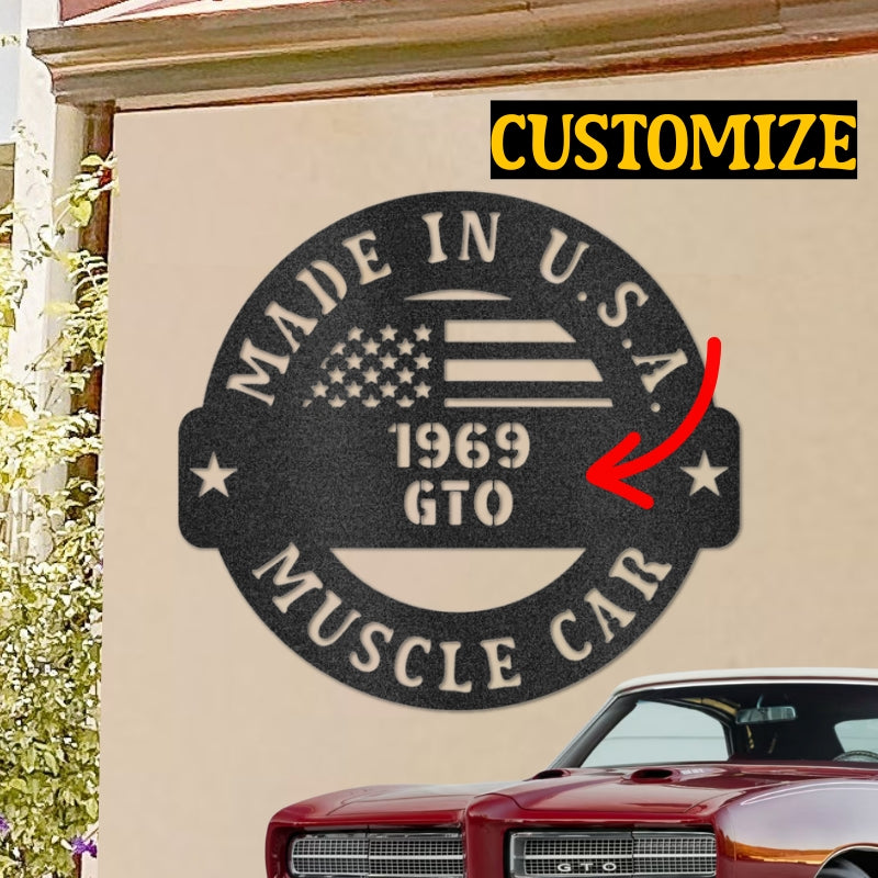 Muscle Car Steel Sign for Garage or Man Cave