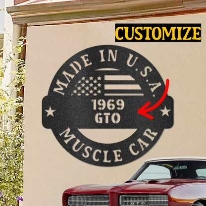 Muscle Car Steel Sign for Garage or Man Cave