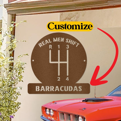 Personalized 4 Speed Metal Sign for the Garage or Man Cave