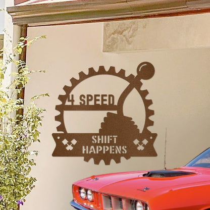 4 Speed Metal Sign for the Garage or Man Cave