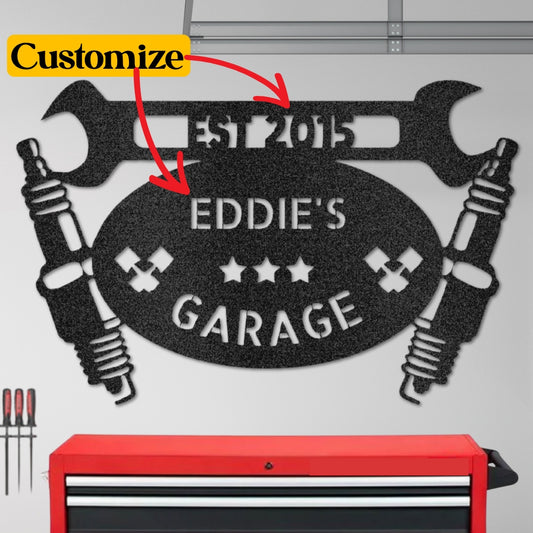 Personalized Garage Metal Sign